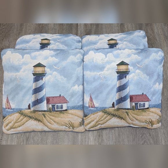 VTG Lighthouse Themed Throw Pillows sets - Picture 4 of 6